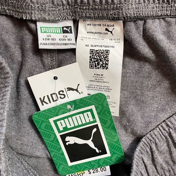 PUMA BOYS Size Large Diagonal Logo GREY - ATHLETIC BASKETBALL SPORTS - Picture 3 of 4